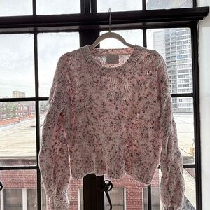 SOLD Pink Rose Speckled Pink Sweater